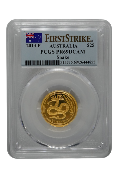 2013 1/4 oz Gold Australia Lunar Snake PCGS PR-69 DCAM