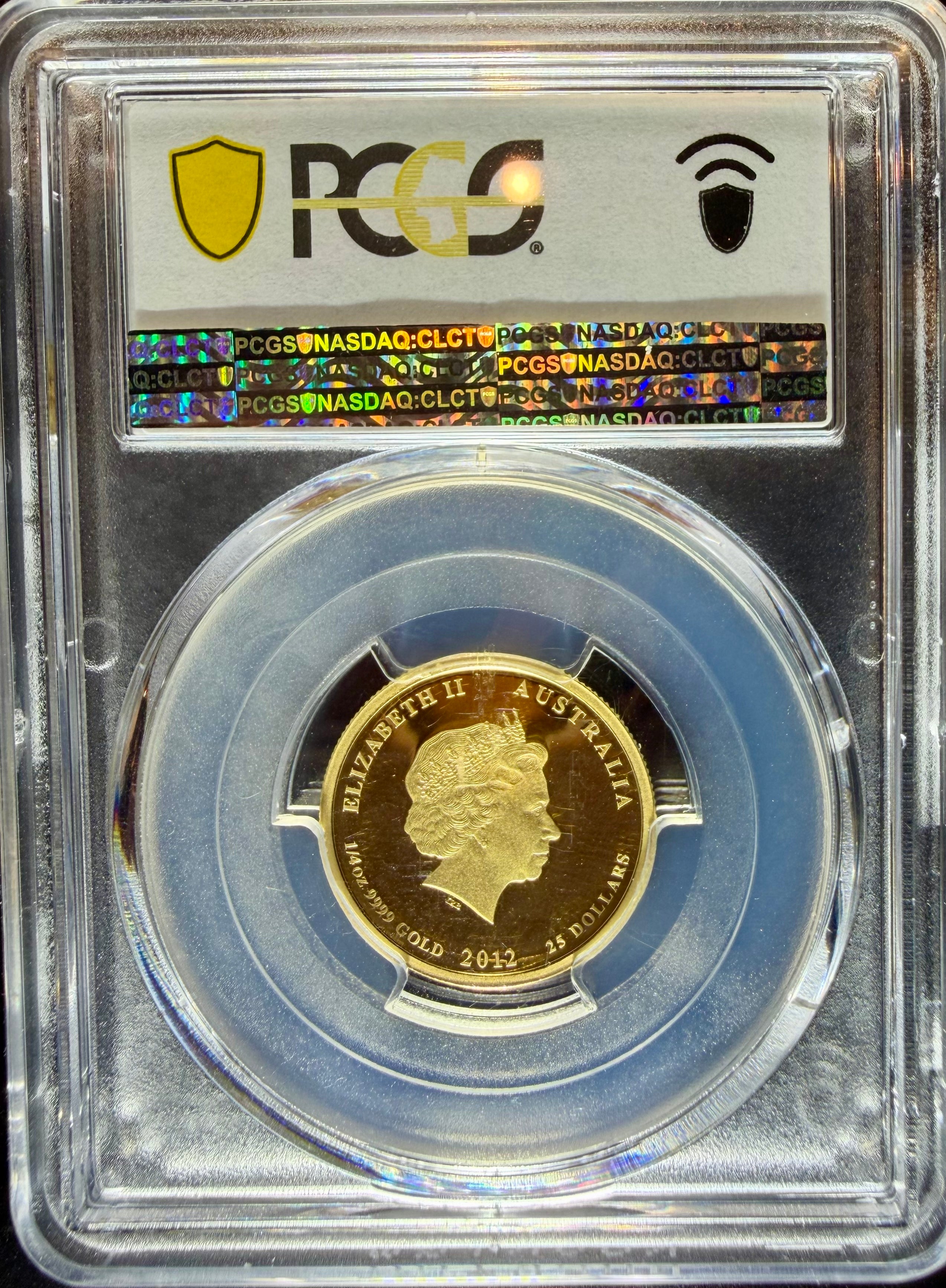 2012 1/4 oz Gold Australia Lunar Dragon PCGS PR-69 DCAM