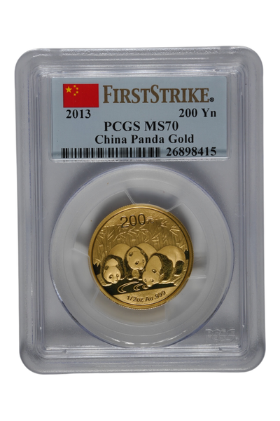 2013 1/2 oz Gold China Panda PCGS MS 70 First Strike