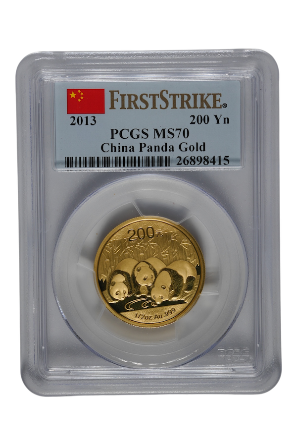 2013 1/2 oz Gold China Panda PCGS MS 70 First Strike
