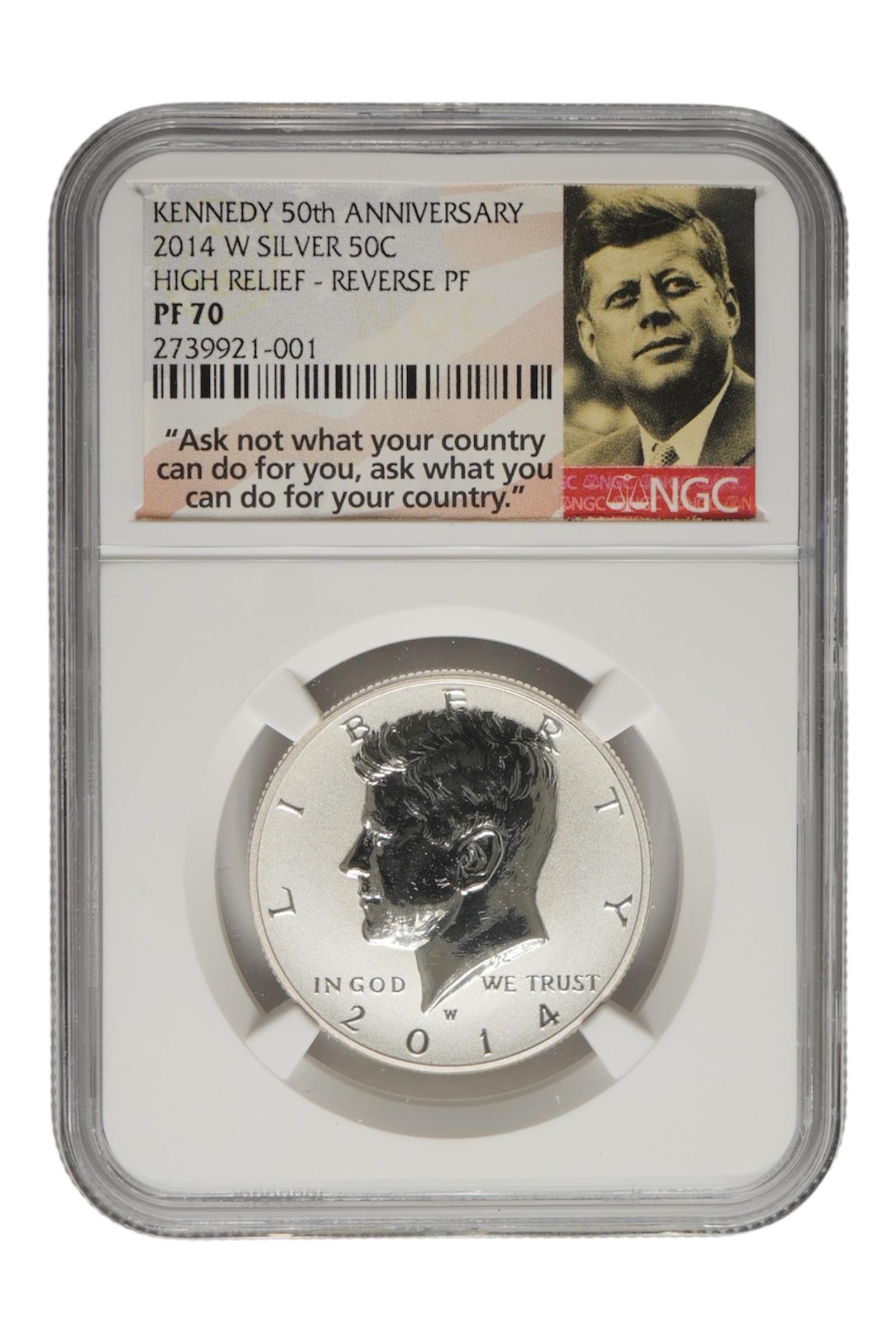 2014-W Kennedy Half Silver Rev Proof 50th Anniv NGC PF70