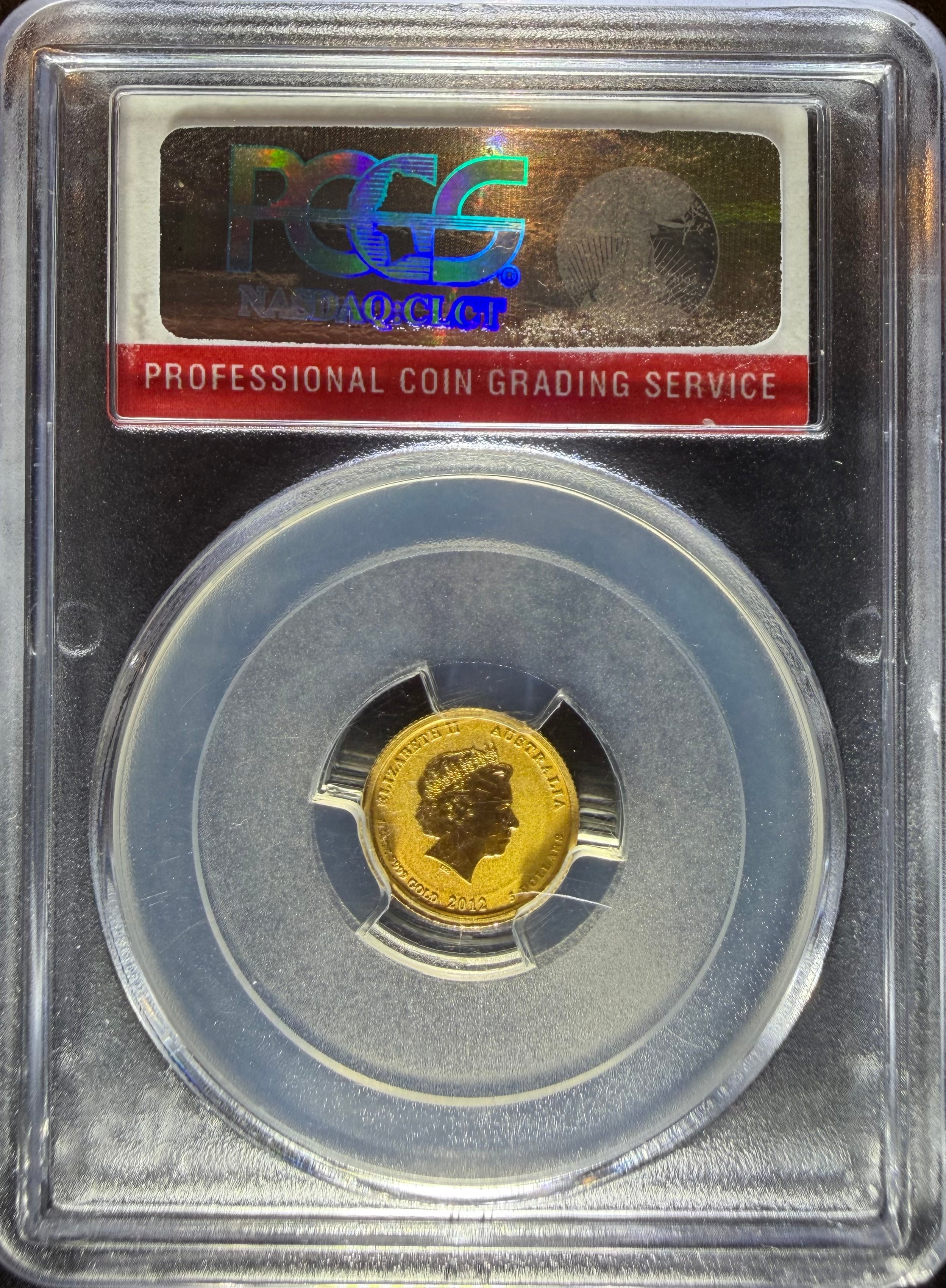 2012 1/20 oz Gold Australia Lunar Dragon PCGS MS-69