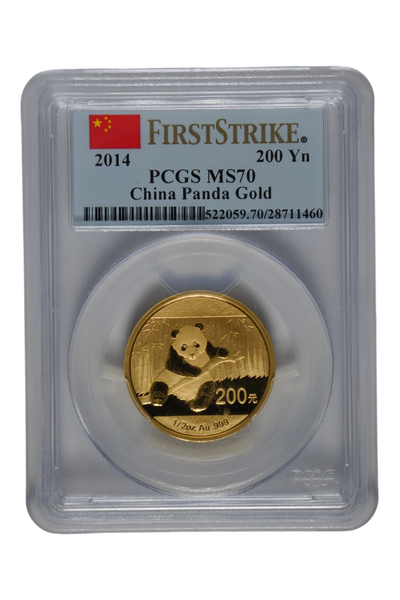 2014 1/2 oz Gold China Panda PCGS MS 70 First Strike