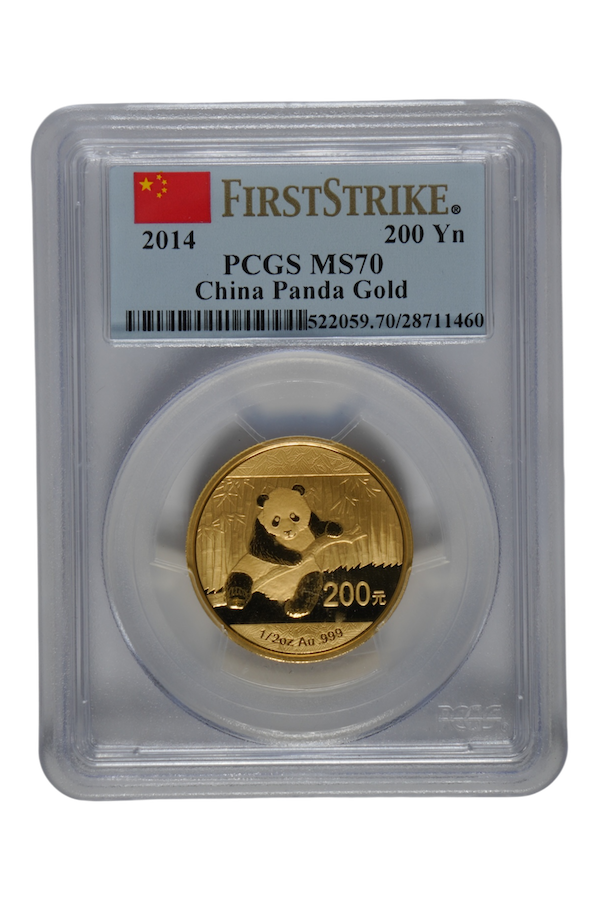2014 1/2 oz Gold China Panda PCGS MS 70 First Strike
