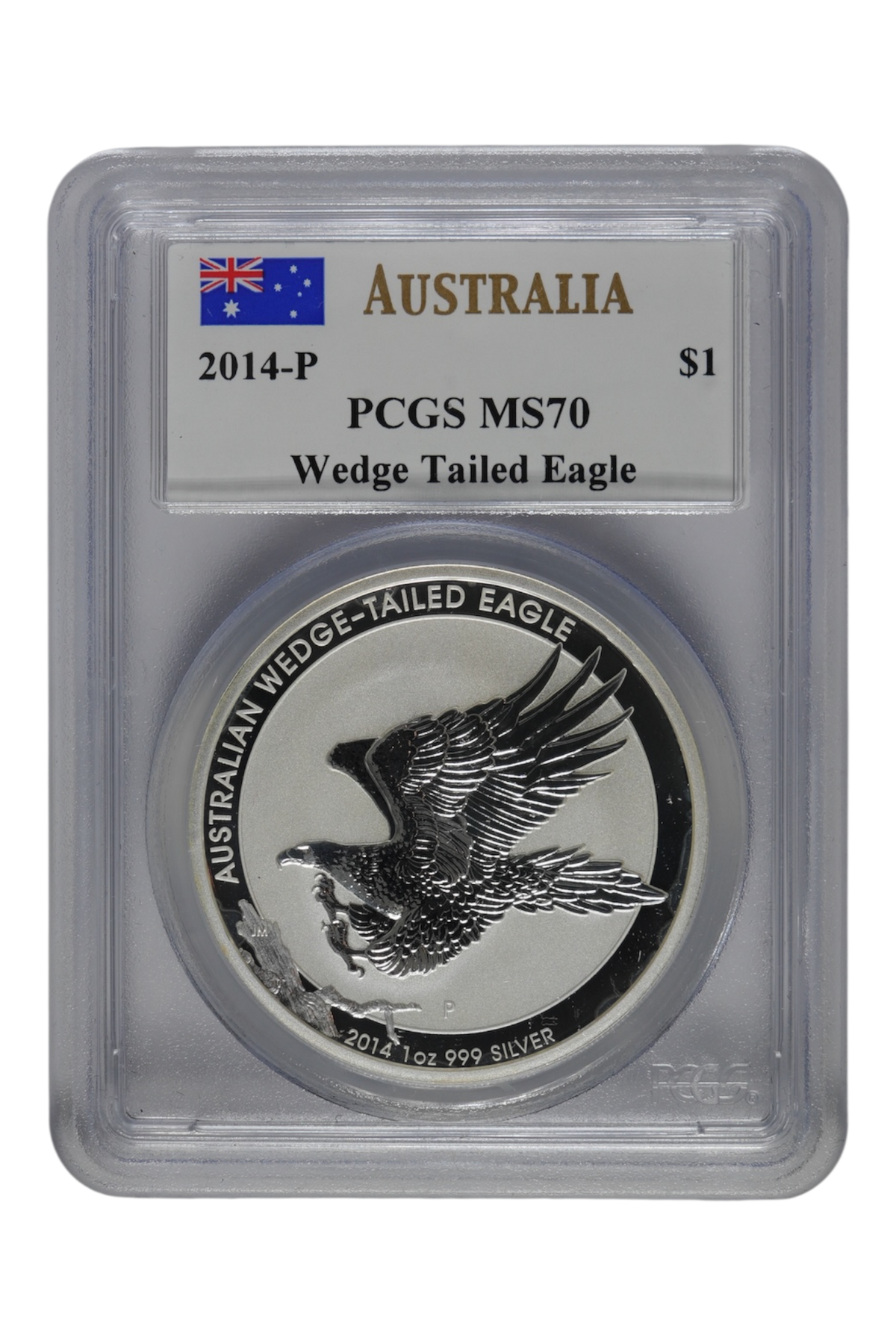 2014-P 1 oz Australia Silver Wedge Tailed Eagle PCGS MS 70