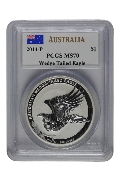 2014-P 1 oz Australia Silver Wedge Tailed Eagle PCGS MS 70