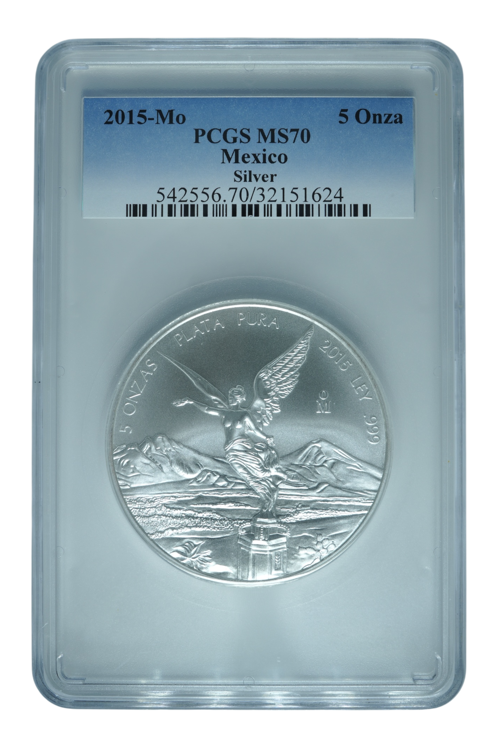 2015 5 oz Silver Mexico Libertad PCGS MS 70