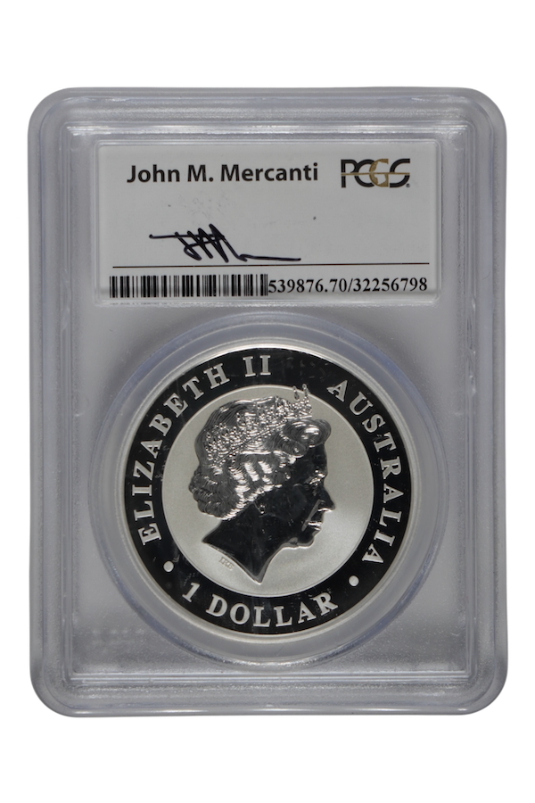 2015-P 1 oz Silver Australia Wedge-Tailed Eagle PCGS MS 70 (Mercanti Signed)