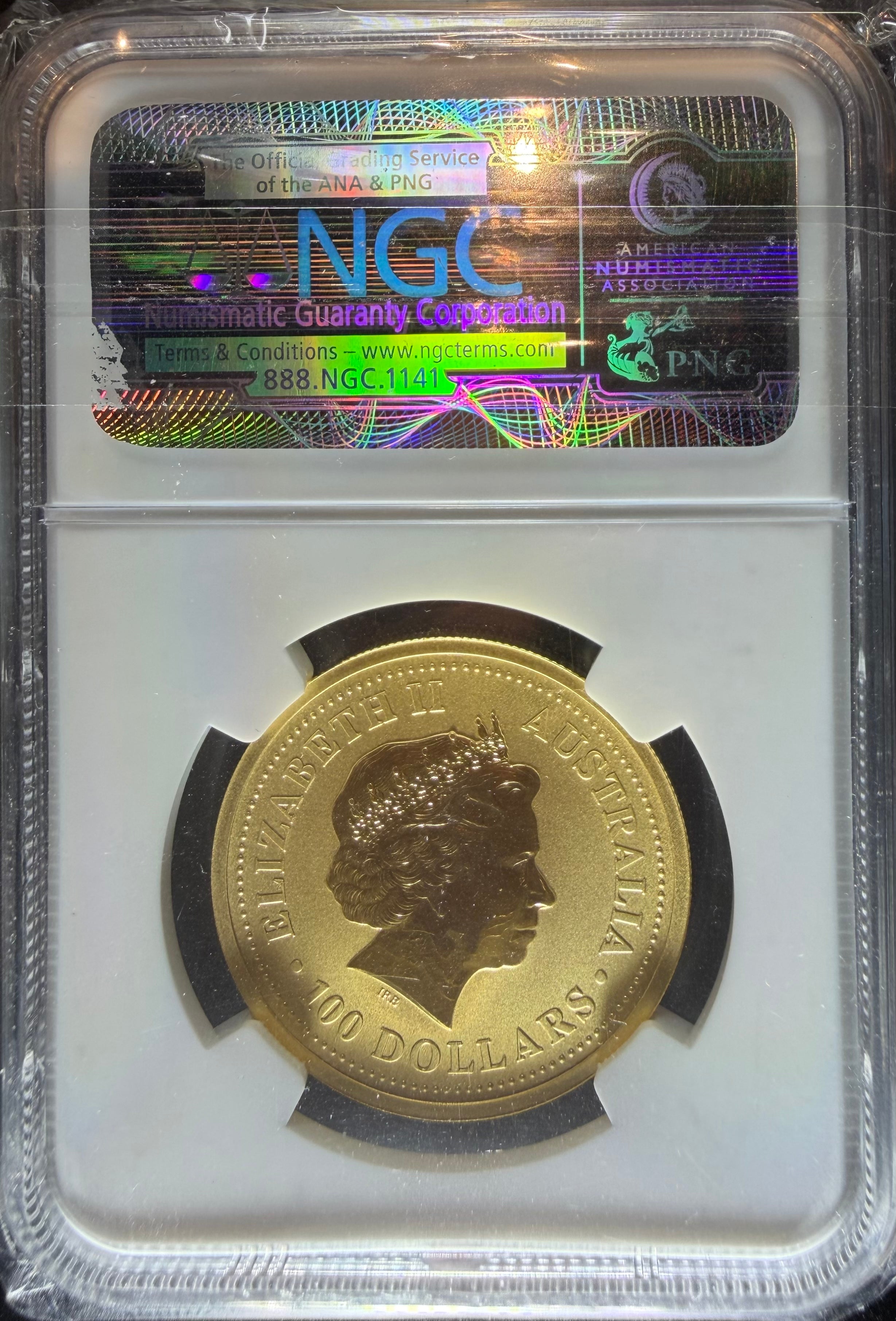 2006 1 oz Gold Australia Lunar Dog NGC MS 70