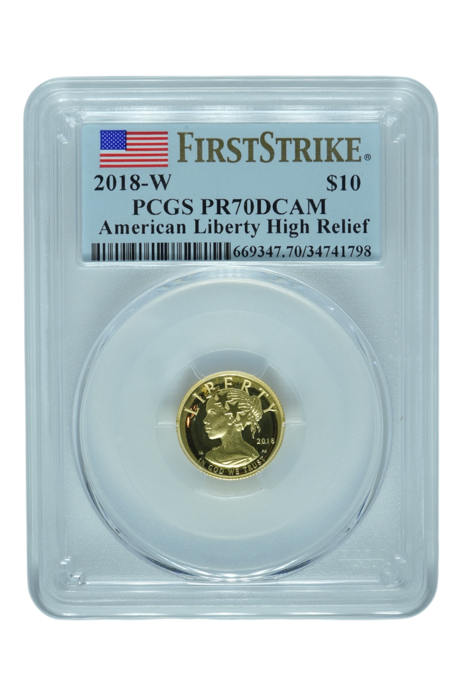 2018-W 1/4 oz Gold American Liberty HR PCGS PR-70 FS