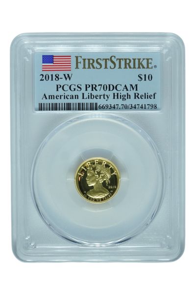 2018-W 1/10 oz Gold American Liberty HR PCGS PR-70 FS