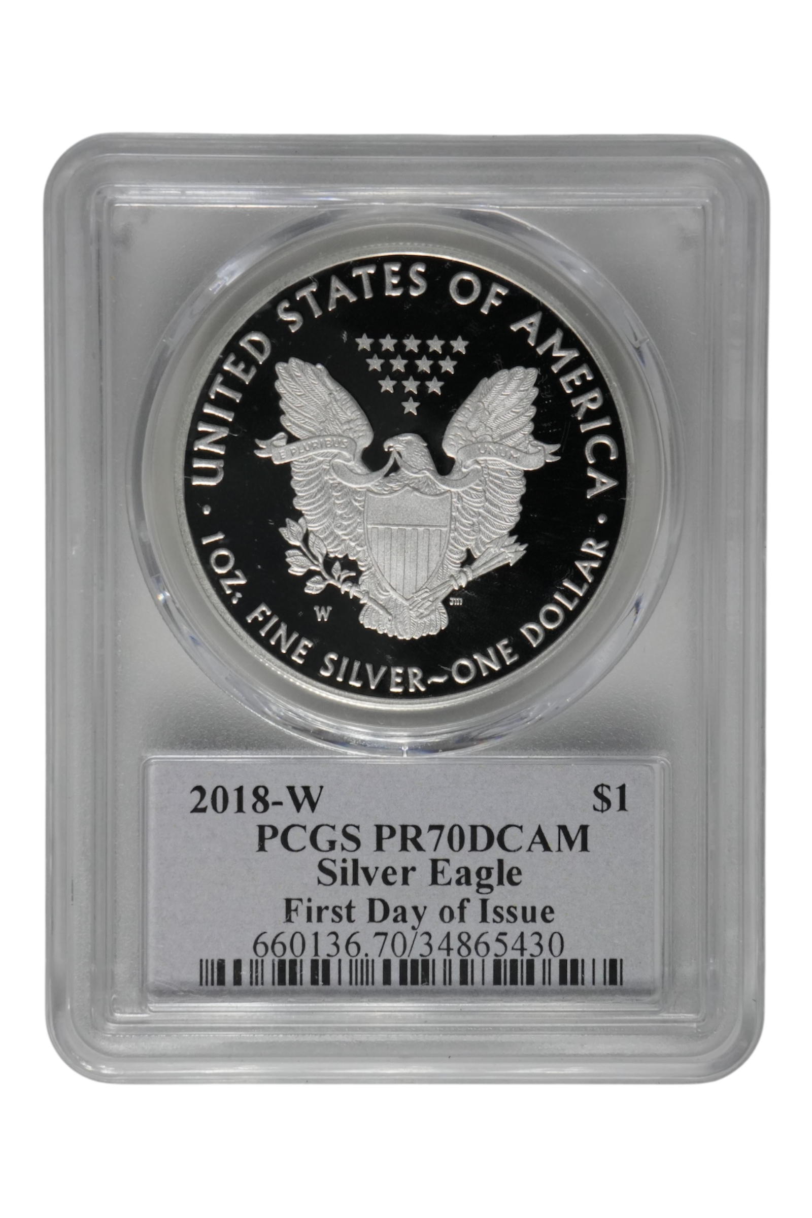 2018-W 1 oz American Silver Eagle PCGS PR-70 DCAM FDI
