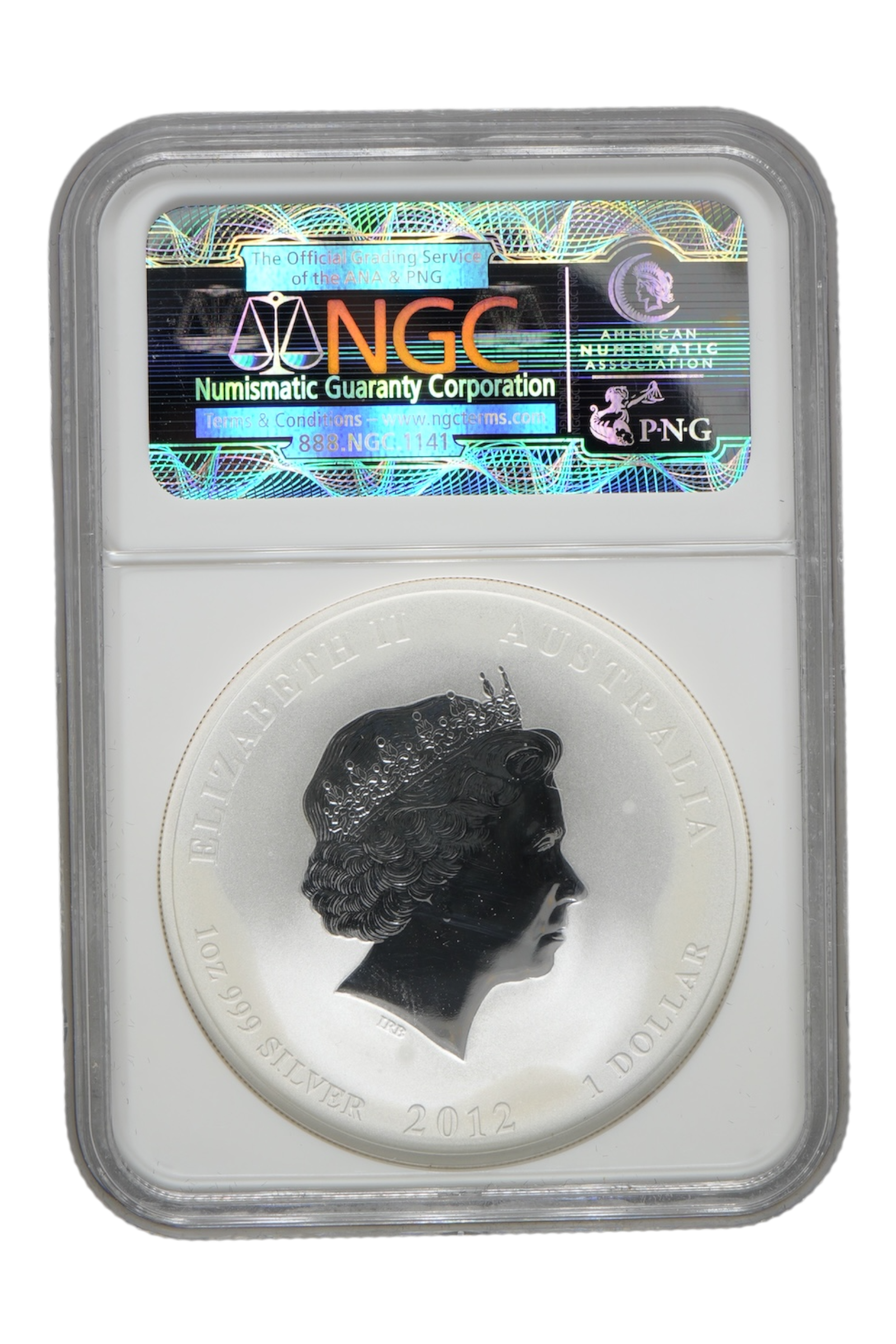 2012-P 1 oz Silver Australia Lunar Dragon NGC MS 70 ER