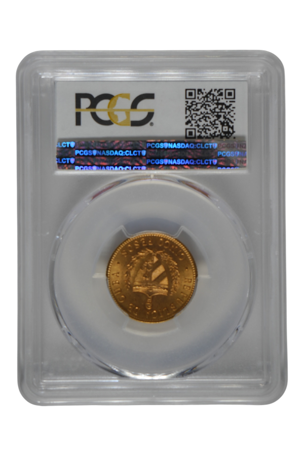 1916 Cuba 5 Pesos Gold PCGS MS 64