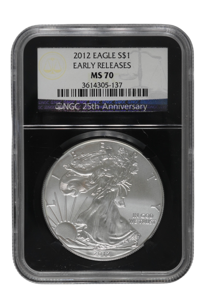 2012 1 oz American Silver Eagle NGC MS 70 ER
