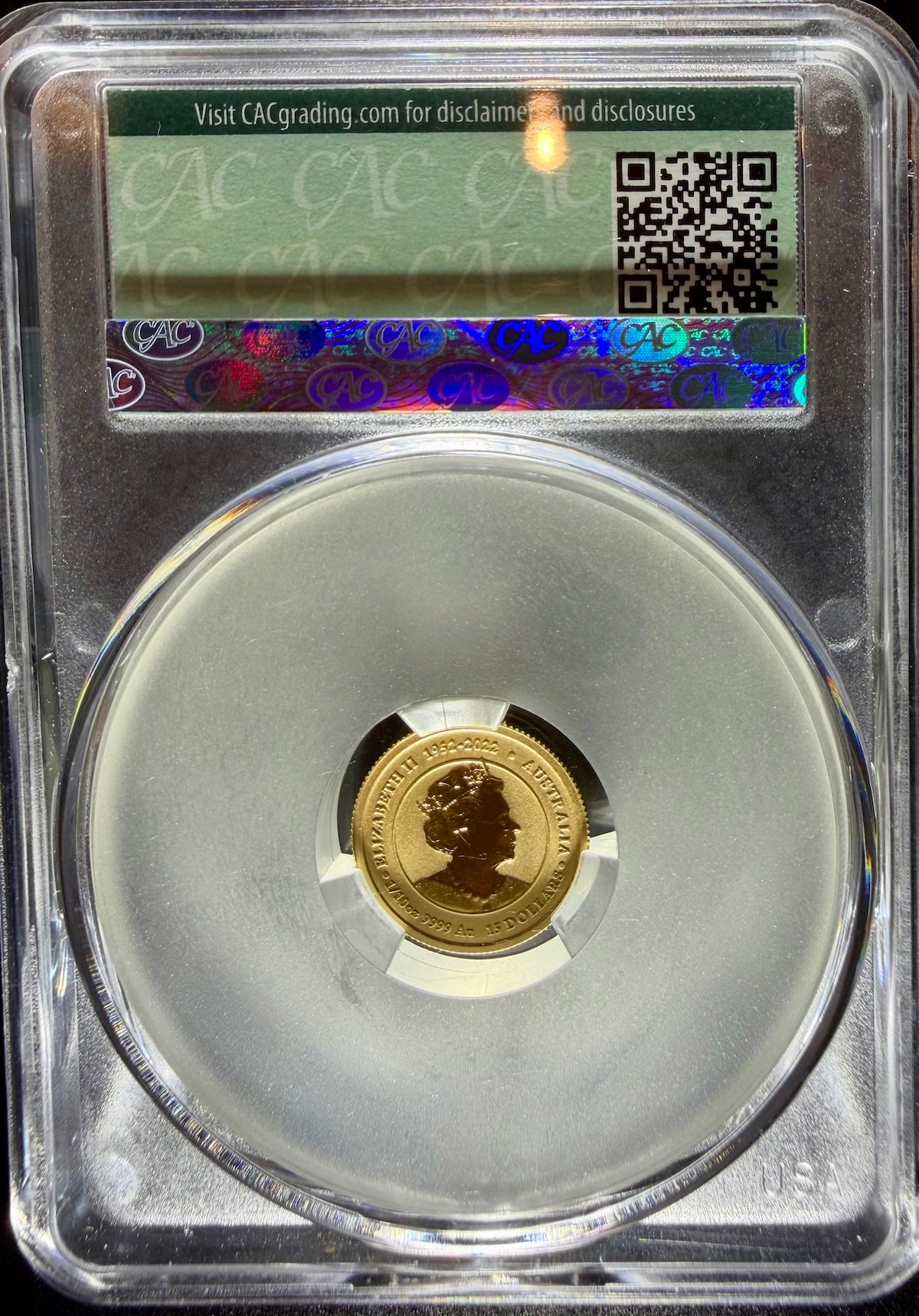 2024-P125 1/10 oz Gold Australia Lunar Dragon CACG MS70 Colorized