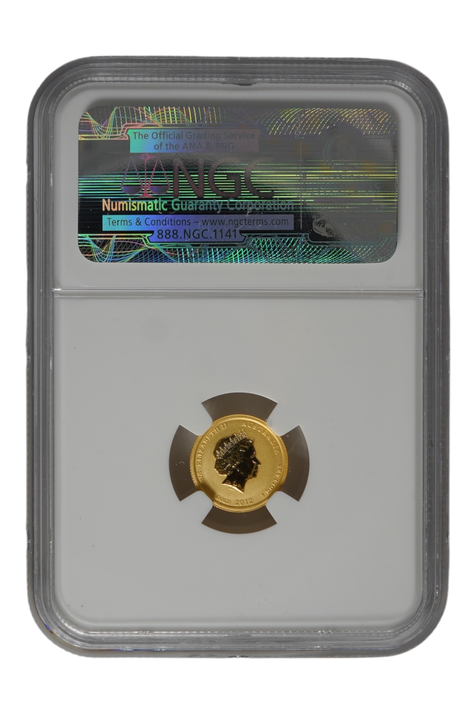 2012 1/20 oz Gold Australia Lunar Series II NGC MS-70