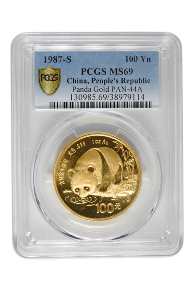 1987-S 1 oz Chinese Gold Panda PCGS MS-69