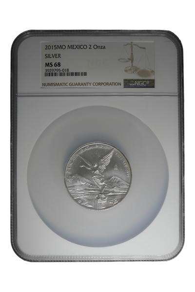 2015-Mo 2 oz Silver Mexico Libertad NGC MS 68