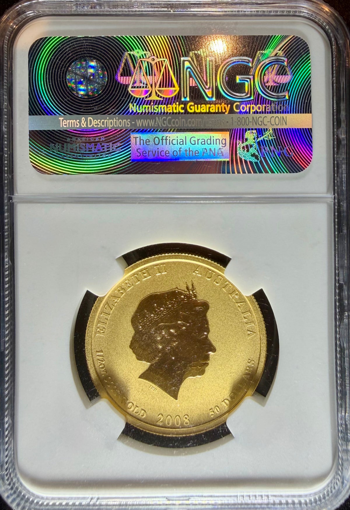 2008 1/2 oz Gold Australia Lunar Mouse NGC MS 69 Colorized