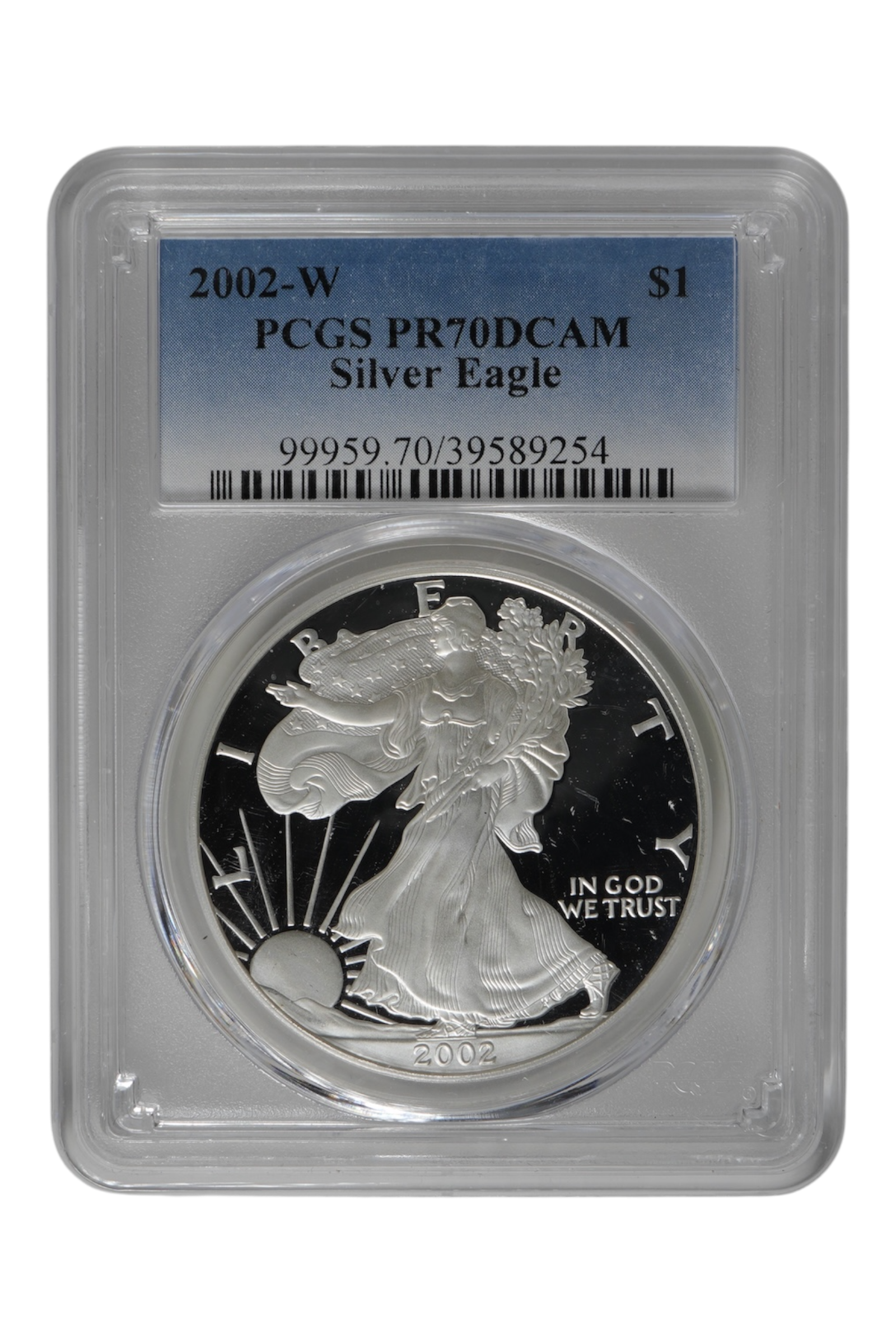 2002 1 oz Silver United States American Silver Eagle PCGS PR-70 DCAM