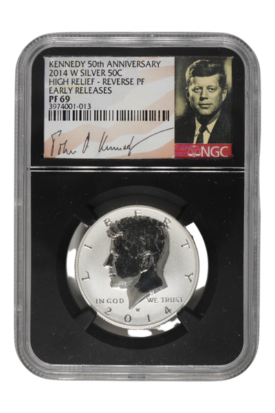 2014-W 0.3617 oz Silver Kennedy Half Dollar 50th Anniv NGC PF 69 Rev Proof