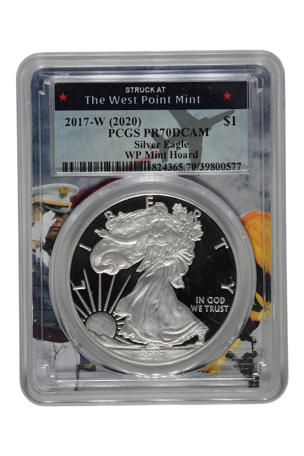 2017-W (2020) 1 oz Silver Eagle West Point Mint Hoard PCGS PR 70 DCAM