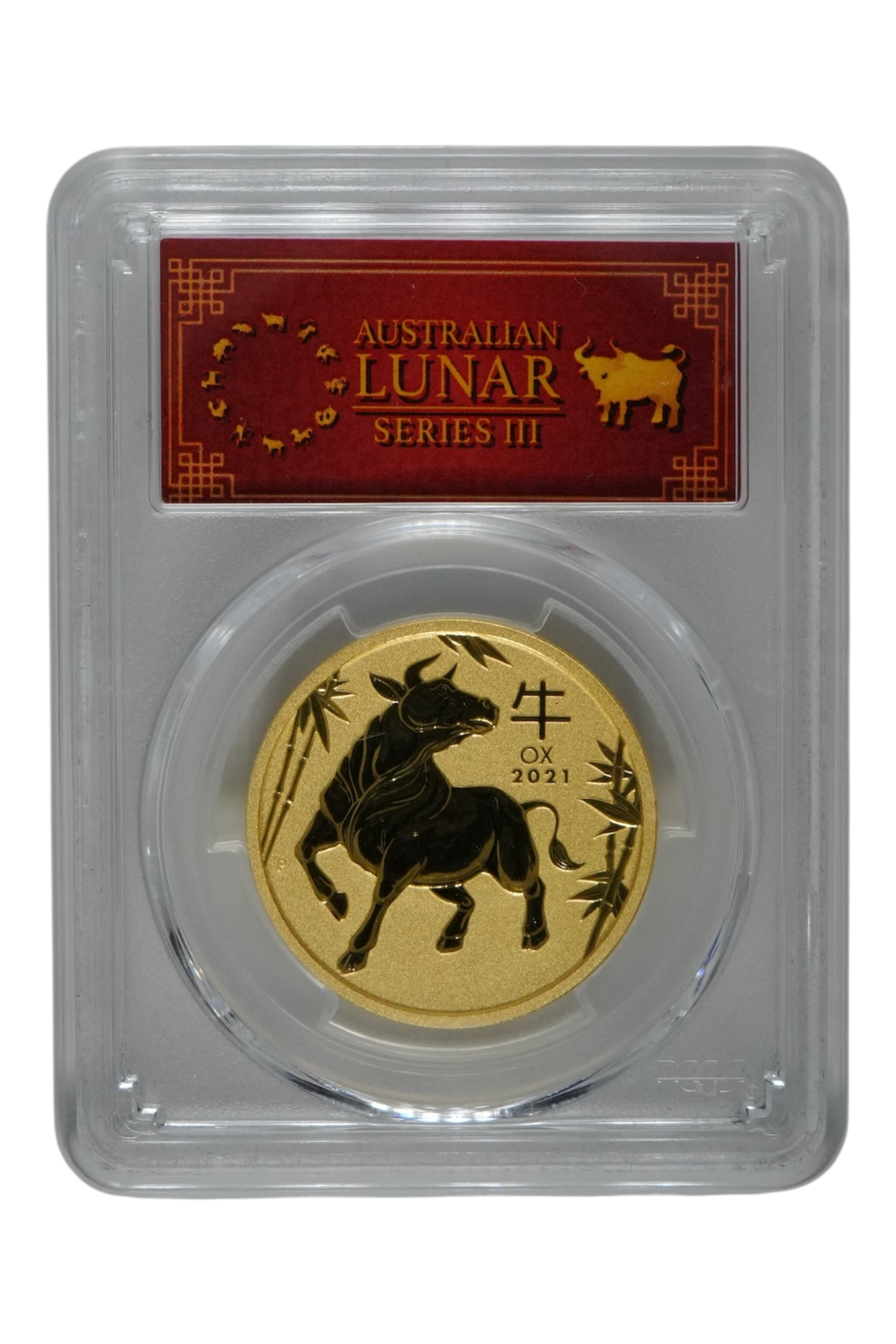 2021 1 oz Gold Australia Lunar Ox PCGS MS-70 FS