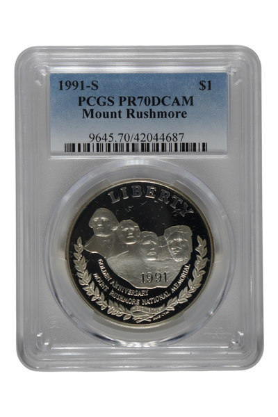 1991-S Mount Rushmore Silver Dollar PCGS PR 70 DCAM
