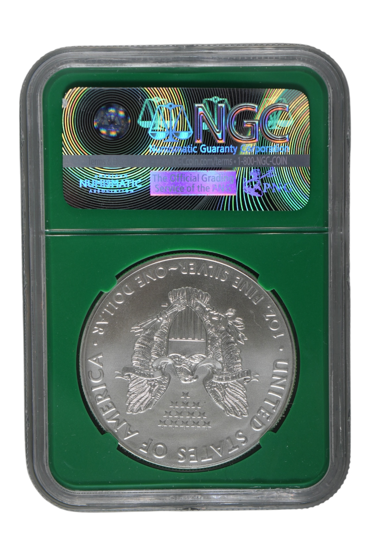 2016 $1 Silver Eagle 30th Anniversary Early Releases NGC MS-70 (Green Monster Box Holder)