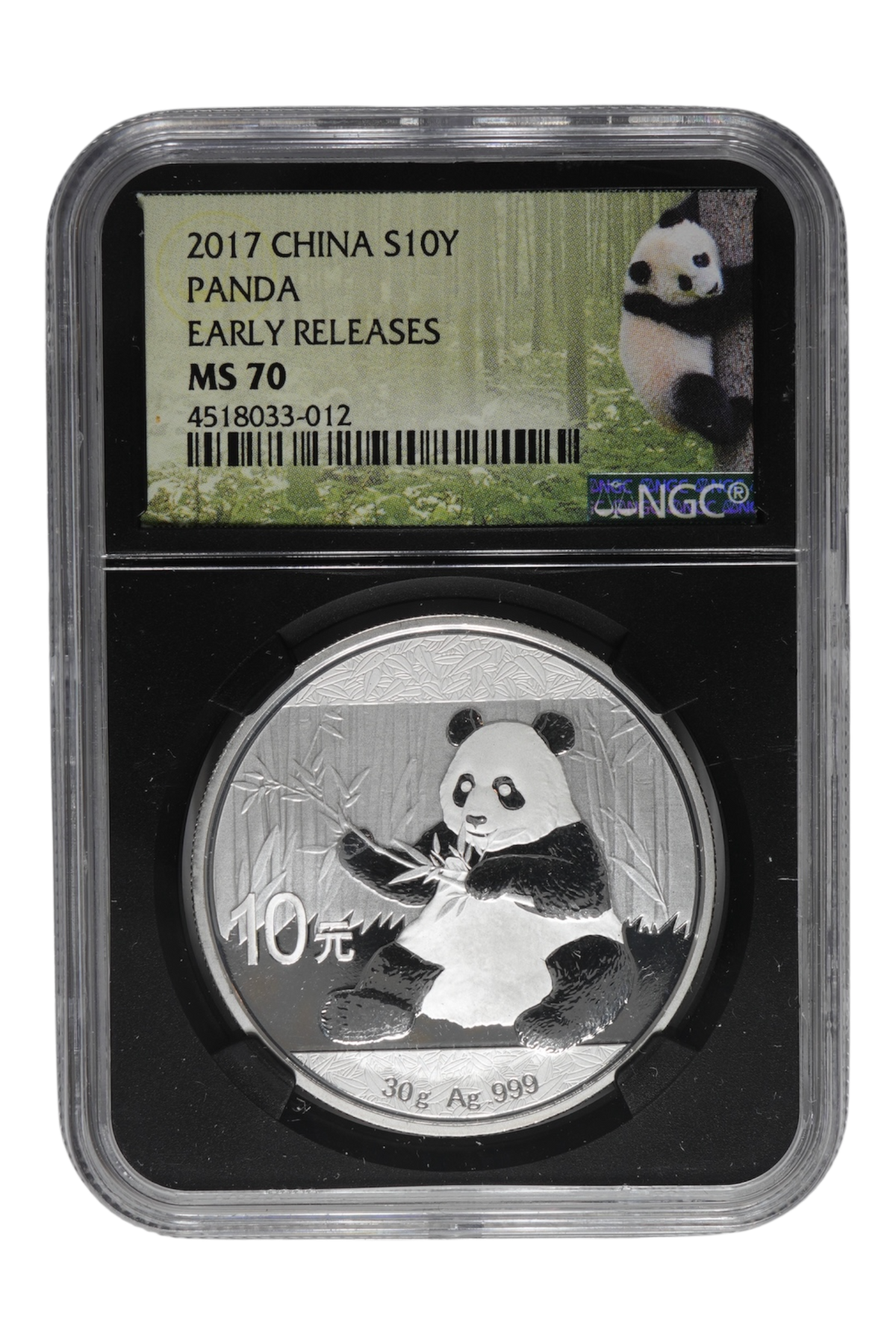 2017 30 g China Chinese Silver Panda NGC MS 70 ER