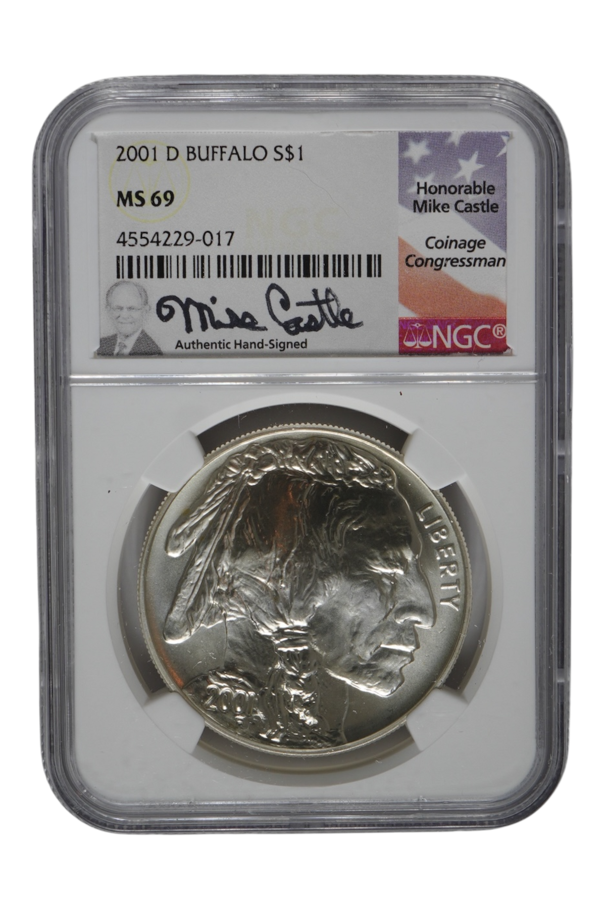 2001-D American Buffalo Silver Dollar NGC MS 69