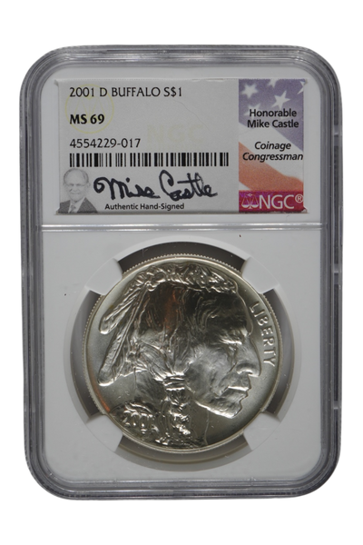2001-D American Buffalo Silver Dollar NGC MS 69
