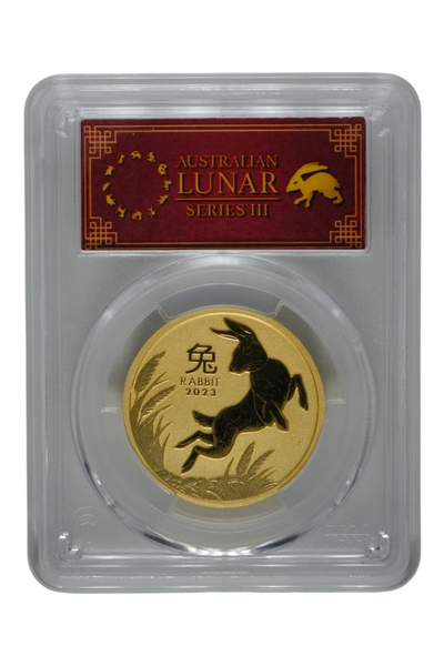 2023 1 oz Gold Australia Lunar Rabbit PCGS MS-70 FS