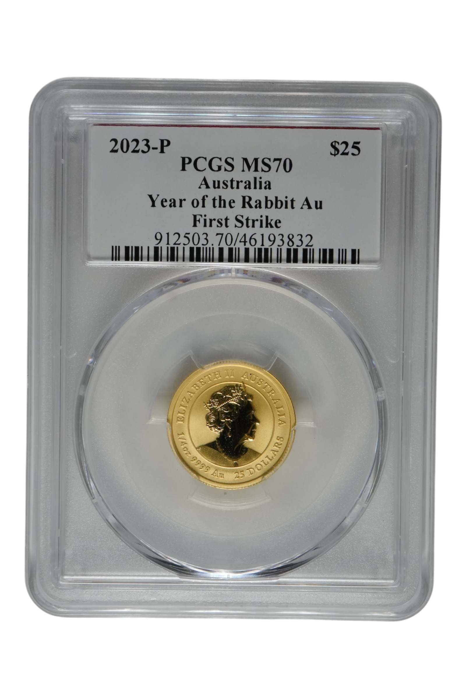 2023 1/4 oz Gold Australia Lunar Rabbit PCGS MS-70 FS