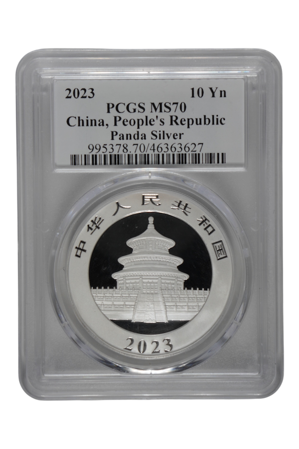 2023 30 g Silver China Panda PCGS MS 70 (Ultra Breaks)