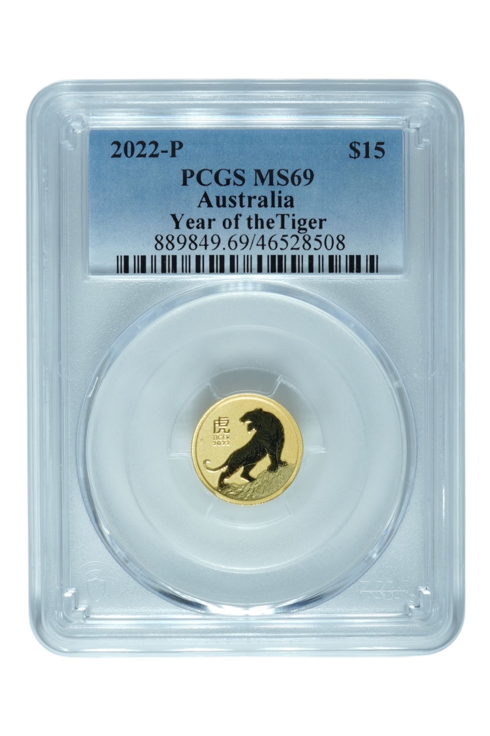 2022-P 0.1008 oz Gold Australia Lunar Tiger PCGS MS 69
