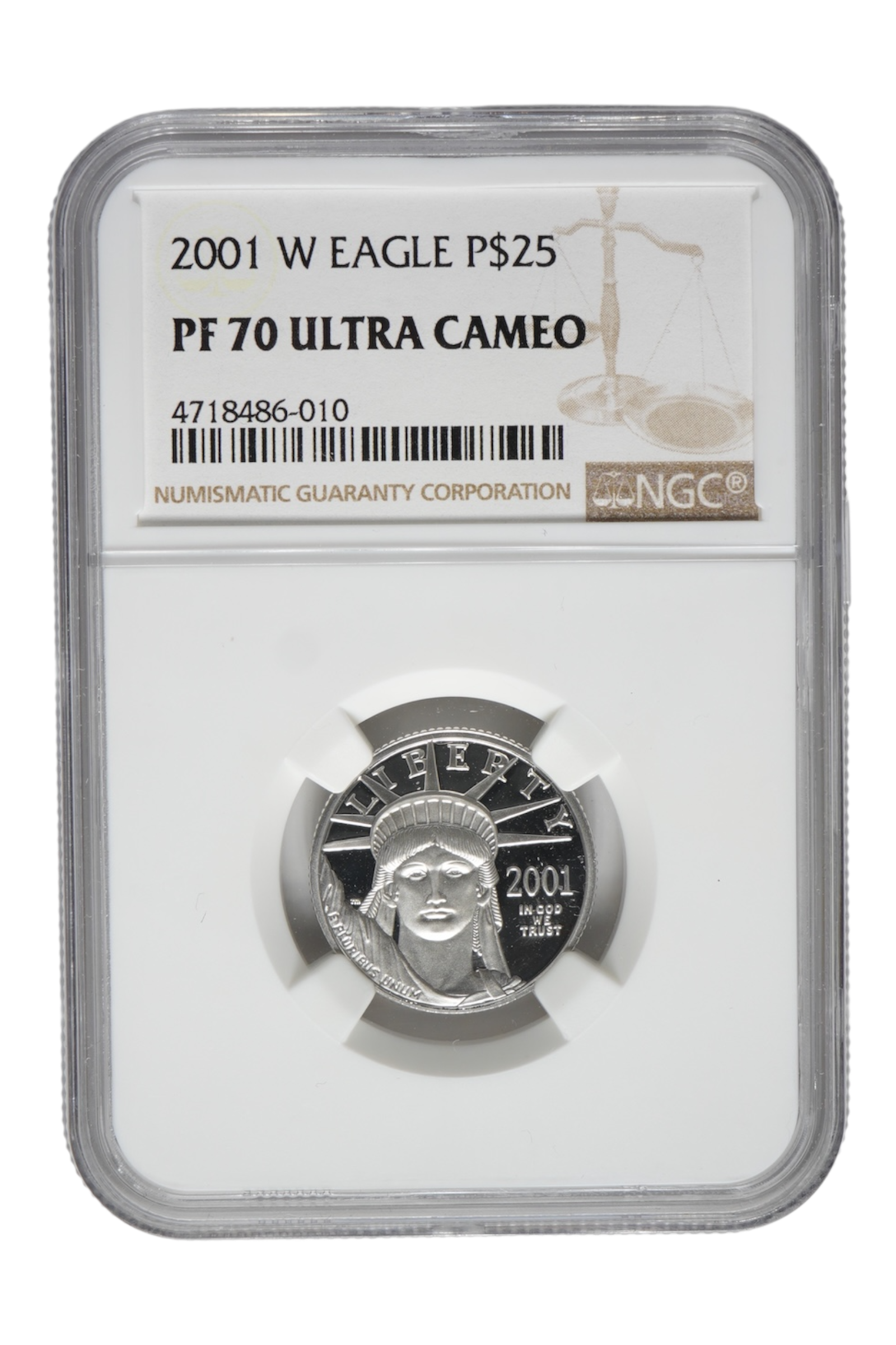2001-W 0.25 oz American Platinum Eagle NGC PR 70 UC
