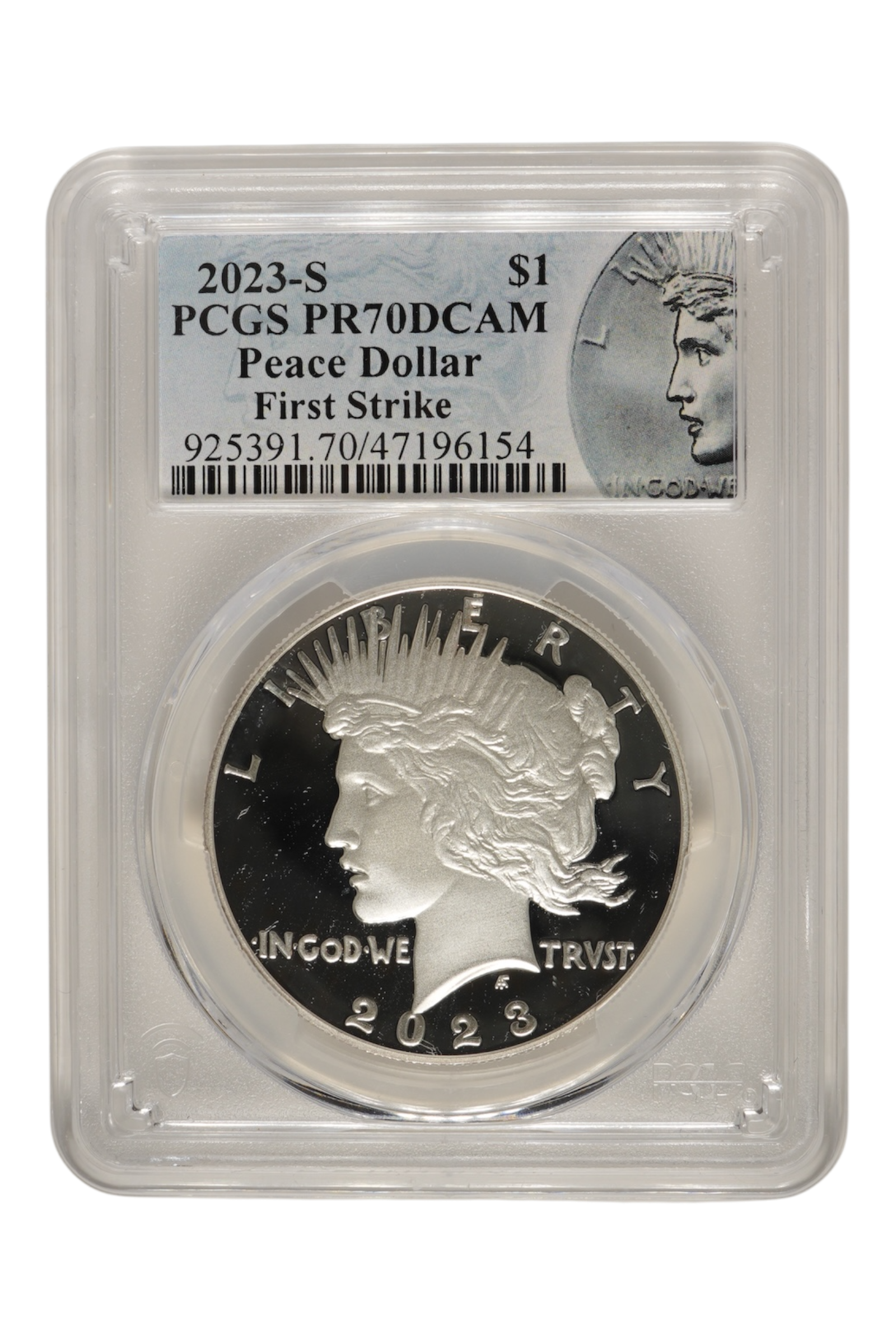 2023-S 0.858 oz Silver Peace Dollar PCGS PF 70 DCAM FS