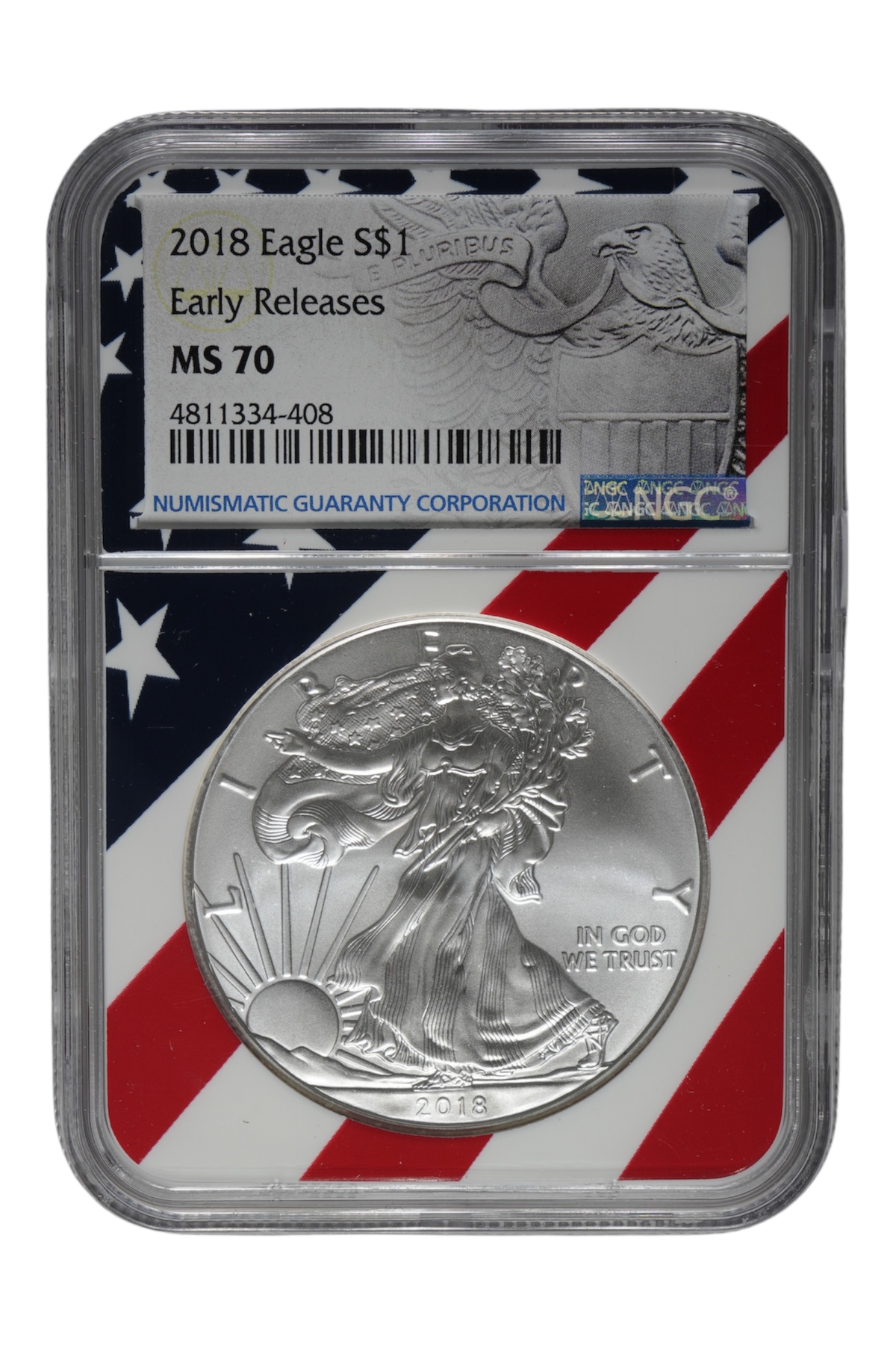 2018 1 oz American Silver Eagle NGC MS 70 ER