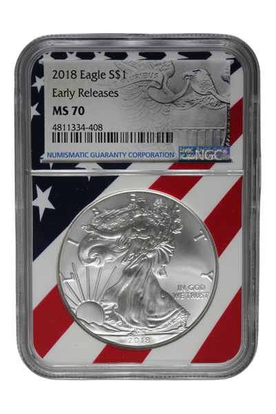 2018 1 oz American Silver Eagle NGC MS 70 ER