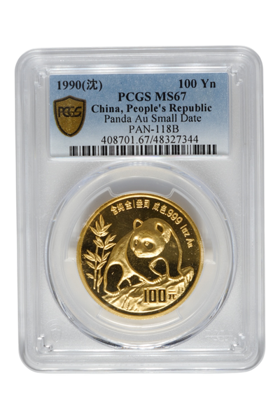 1990 1 oz Chinese Gold Panda PCGS MS-67