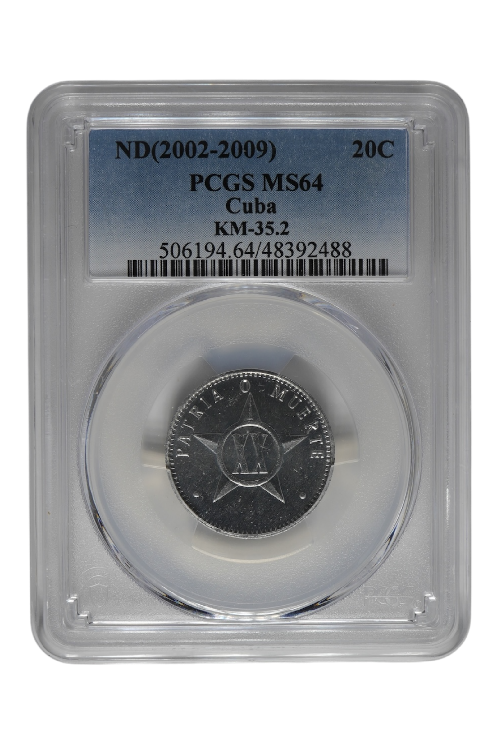 Cuba ND (2002-09) 20 Centavos KM-35.2 PCGS MS-64
