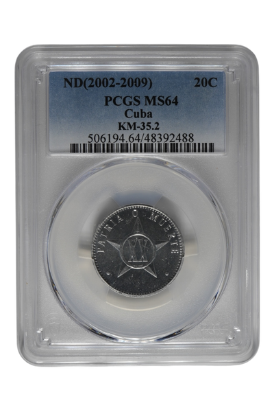 Cuba ND (2002-09) 20 Centavos KM-35.2 PCGS MS-64