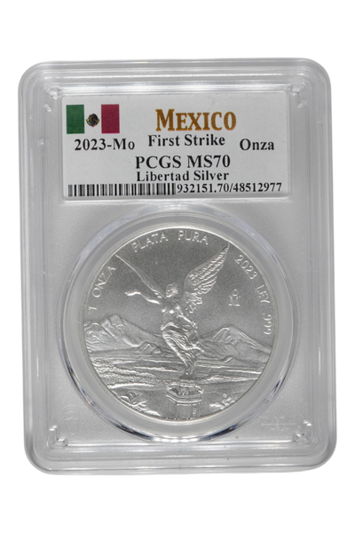 2023-Mo 1 oz Silver Mexico Libertad PCGS MS 70 FS