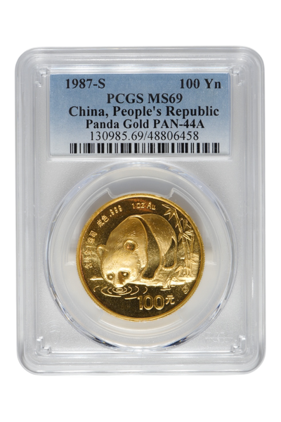 1987-S 0.999 oz Chinese Gold Panda PCGS MS 69