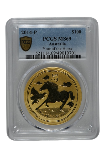 2014 1 oz Gold Australia Lunar Horse PCGS MS-69
