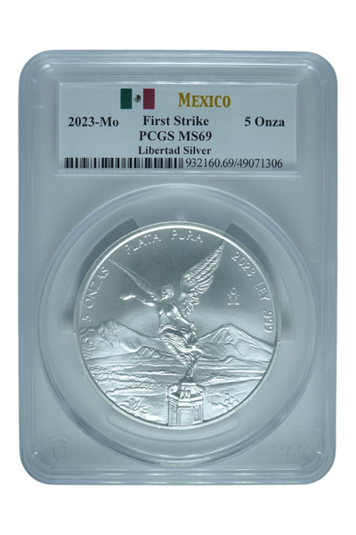2023 5 oz Silver Mexico Libertad PCGS MS 69 FS