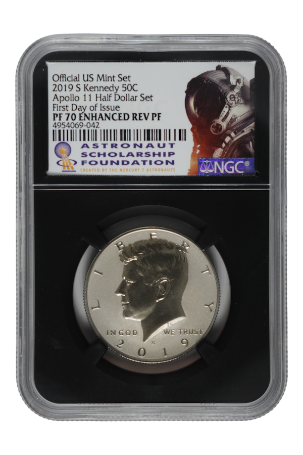 2019-S Kennedy Half Dollar Enhanced Reverse Proof NGC PF 70 FDI (Apollo 11 Set)