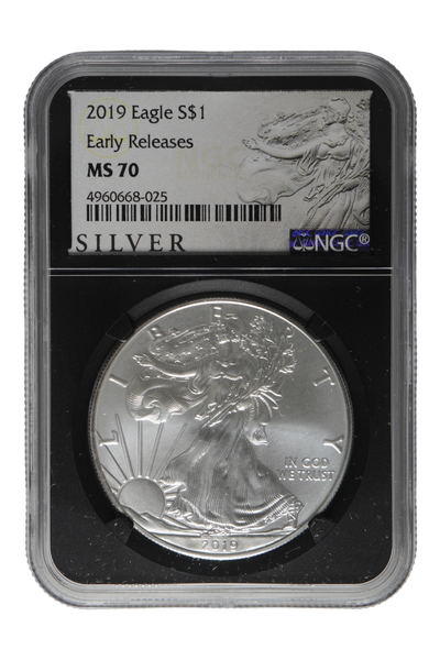 2019 1 oz American Silver Eagle NGC MS 70 ER
